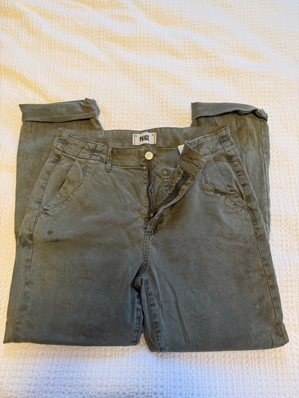 PAIGE Olive Straight-Leg Women's Pants